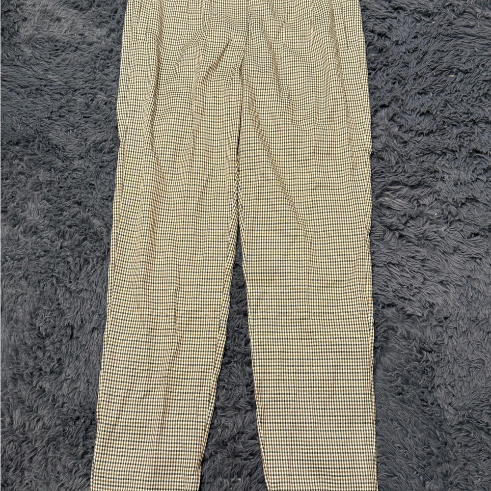 Women's Houndstooth Pants - Brown and Blue